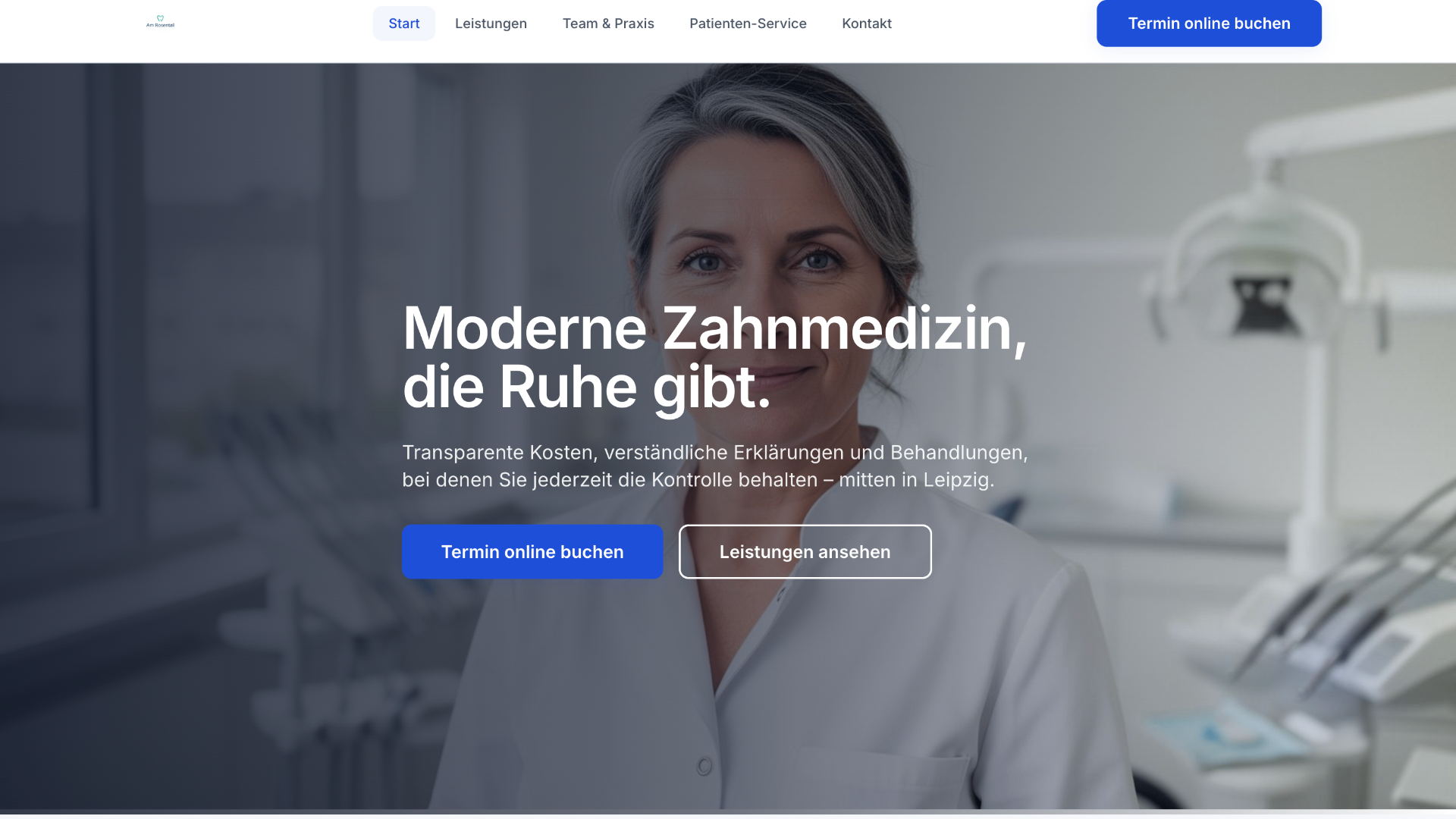 Moderne Zahnmedizin, die Ruhe gibt