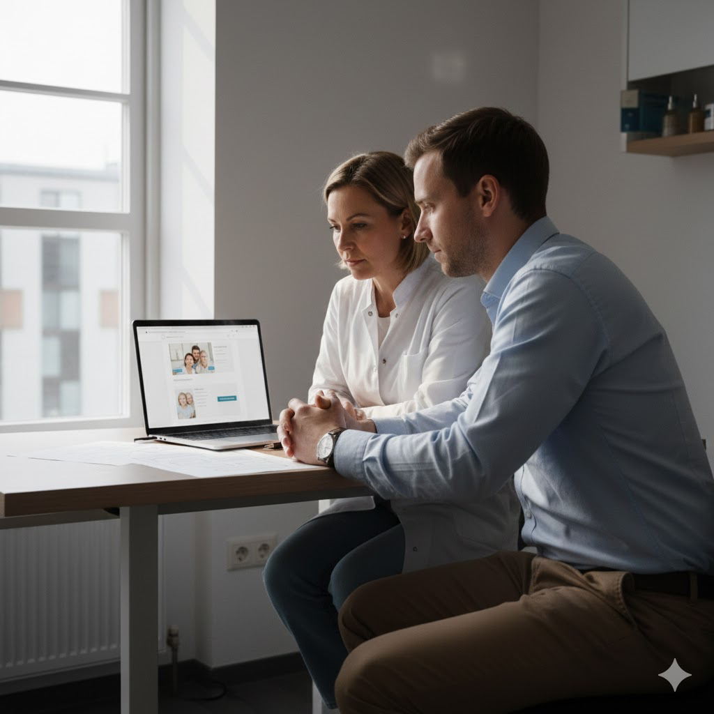 Zahnarzt-Beratung am Laptop
